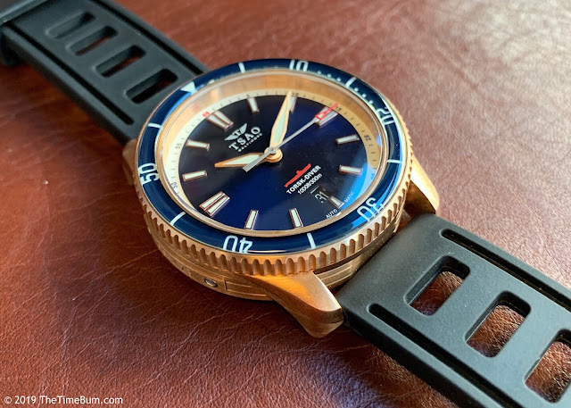 Tsao Baltimore Torsk-Diver bronze, blue dial, sapphire bezel