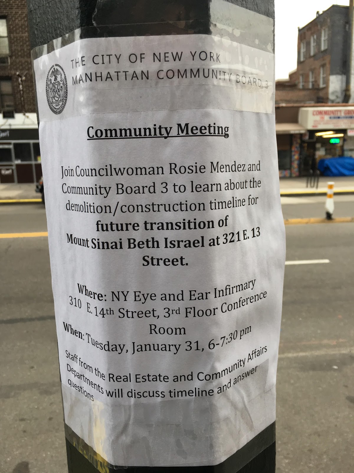EV Grieve Community meeting set to discuss Mt. Sinai's plans for an