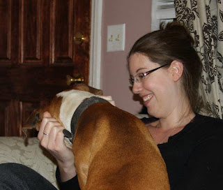 kelly with her dog balboa