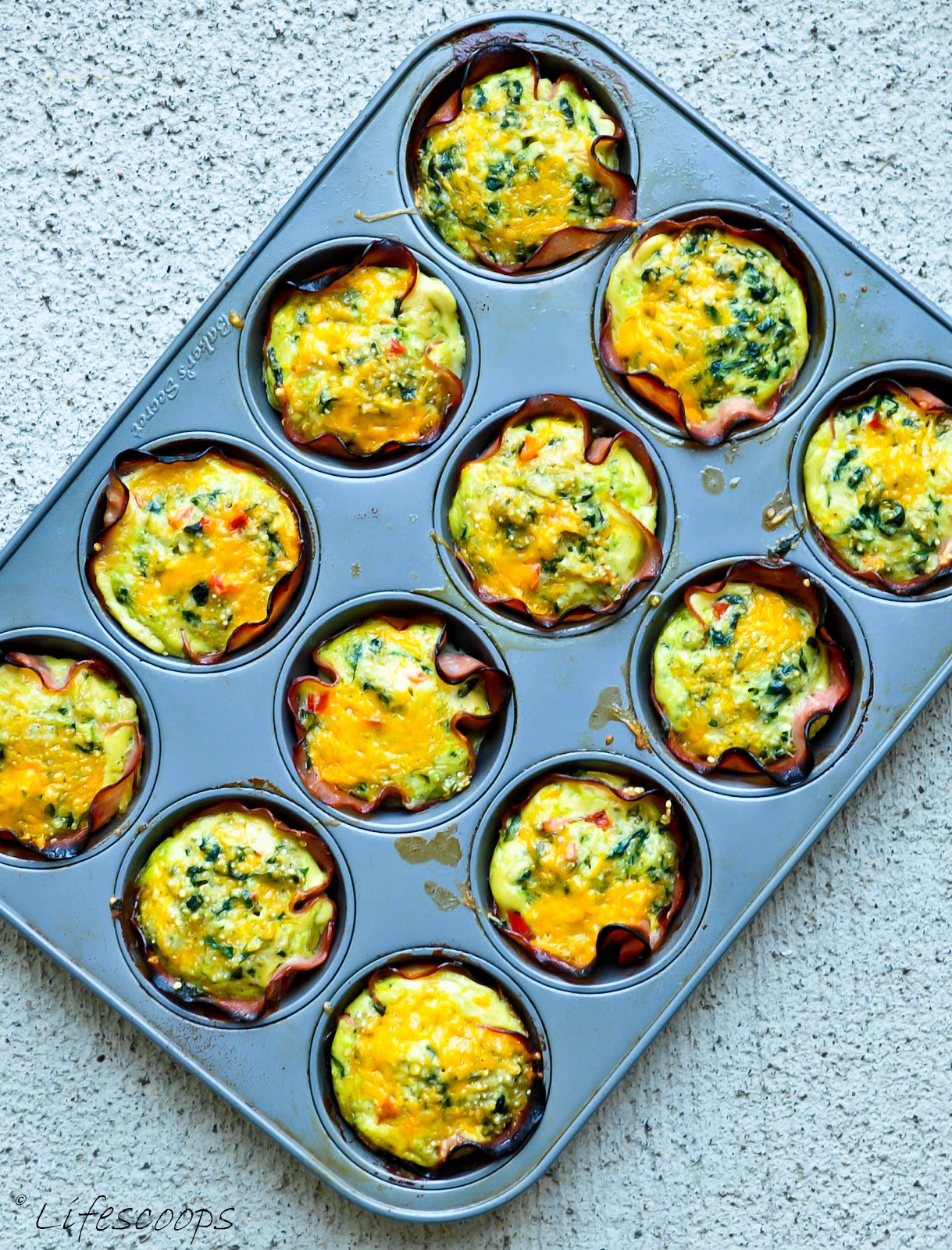 Life Scoops: Chipotle Quinoa, Egg and Spinach in Ham Cups