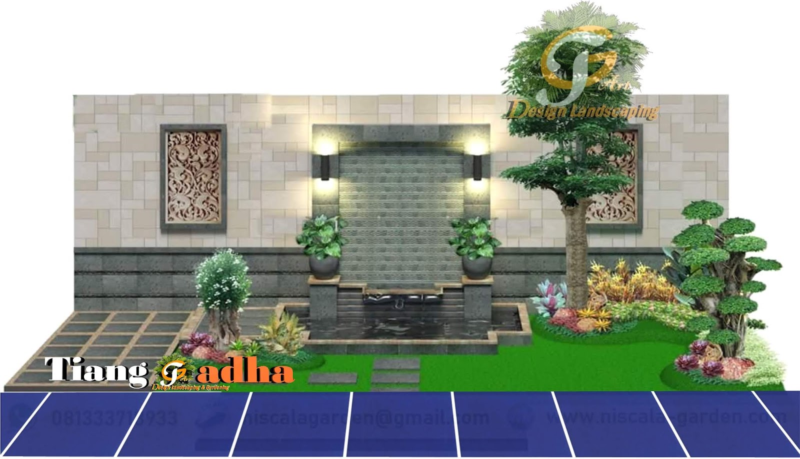 Desain Waterwall Dan Kolam Mininalis - JASA TUKANG TAMAN SURABAYA