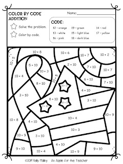 Veterans Day Color By Number Addition Worksheets