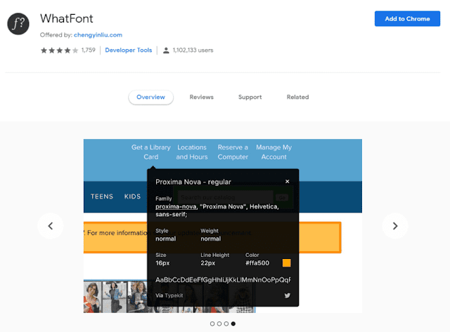 whatfont chrome extension