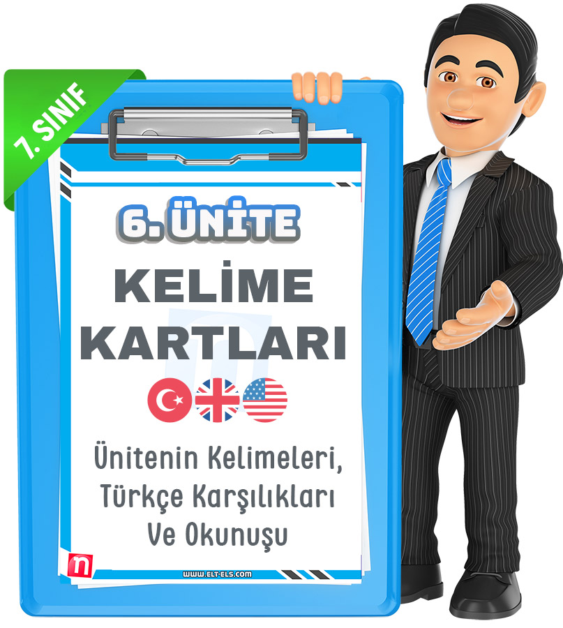 7. Sınıf 6. Ünite Kelime Kartları | İngilizce Öğrenmenin En Eğlenceli yolu