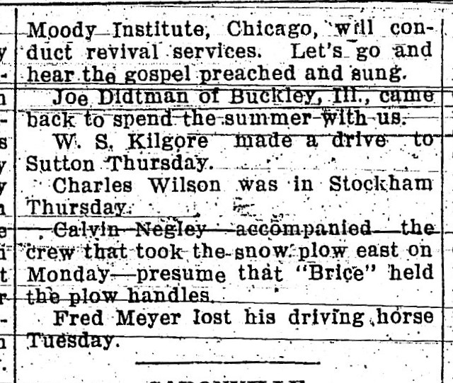 The Old Trunk in the Attic Newspaper Clippings Harvard, Nebraska