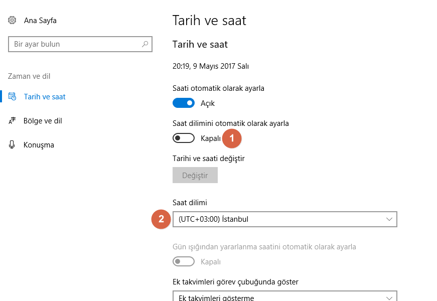 Windows'da tarih, saat ve ilgili ayarlar nasıl özelleştirilir 8 Windows 10 tarih ve saat ayar%25C4%25B1 8