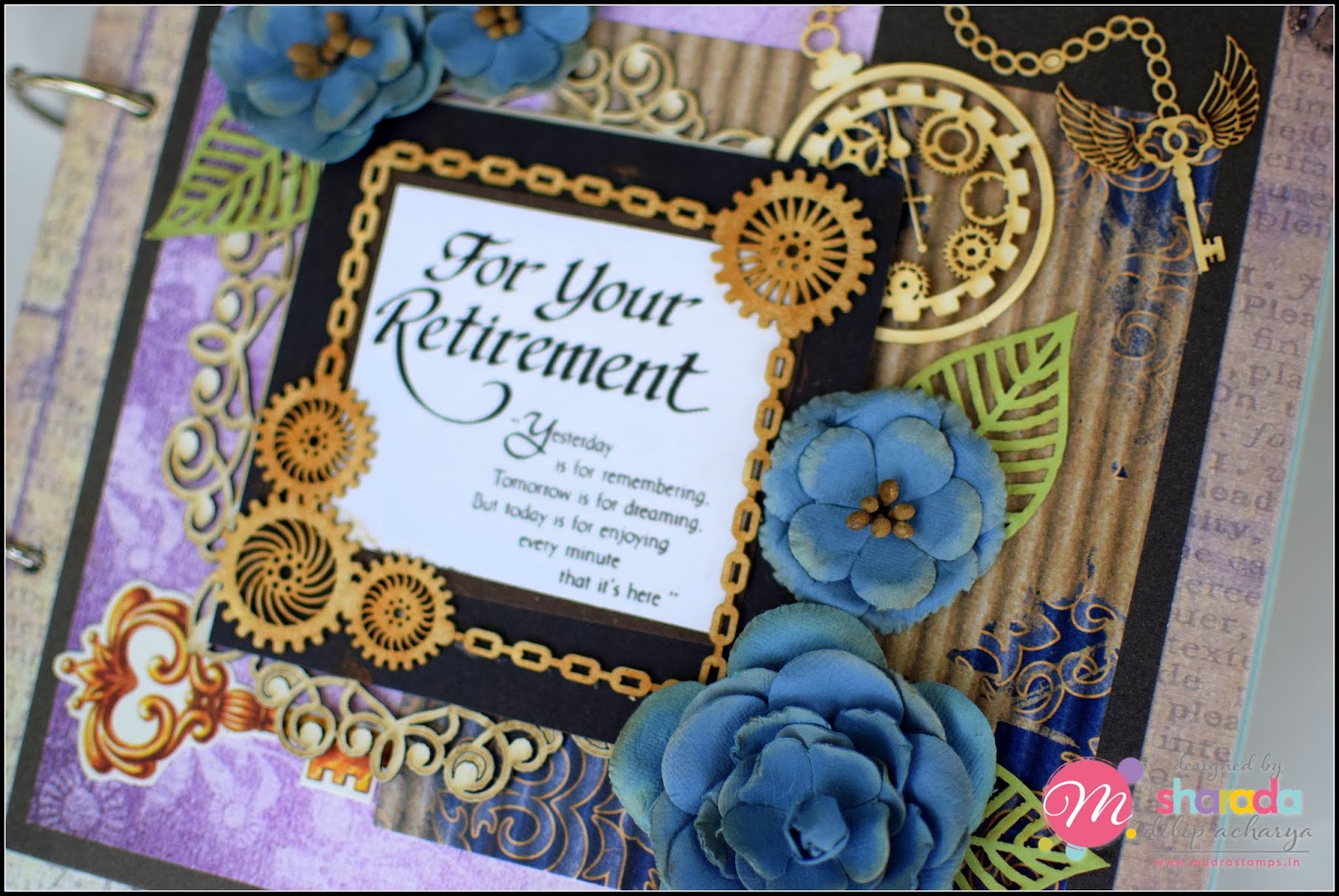 HappyMomentzz crafting by Sharada Dilip Retirement Album scrapbook