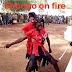 Sango (gods) Worshiper Gets Burnt While "Breathing Fire" At An Event - Pics, Video