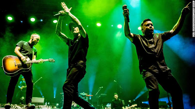 Dropkick Murphys singers Ken Casey and Al Barr perform at the Ziggo Dome in Amsterdam, Netherlands, on February 1, 2020.