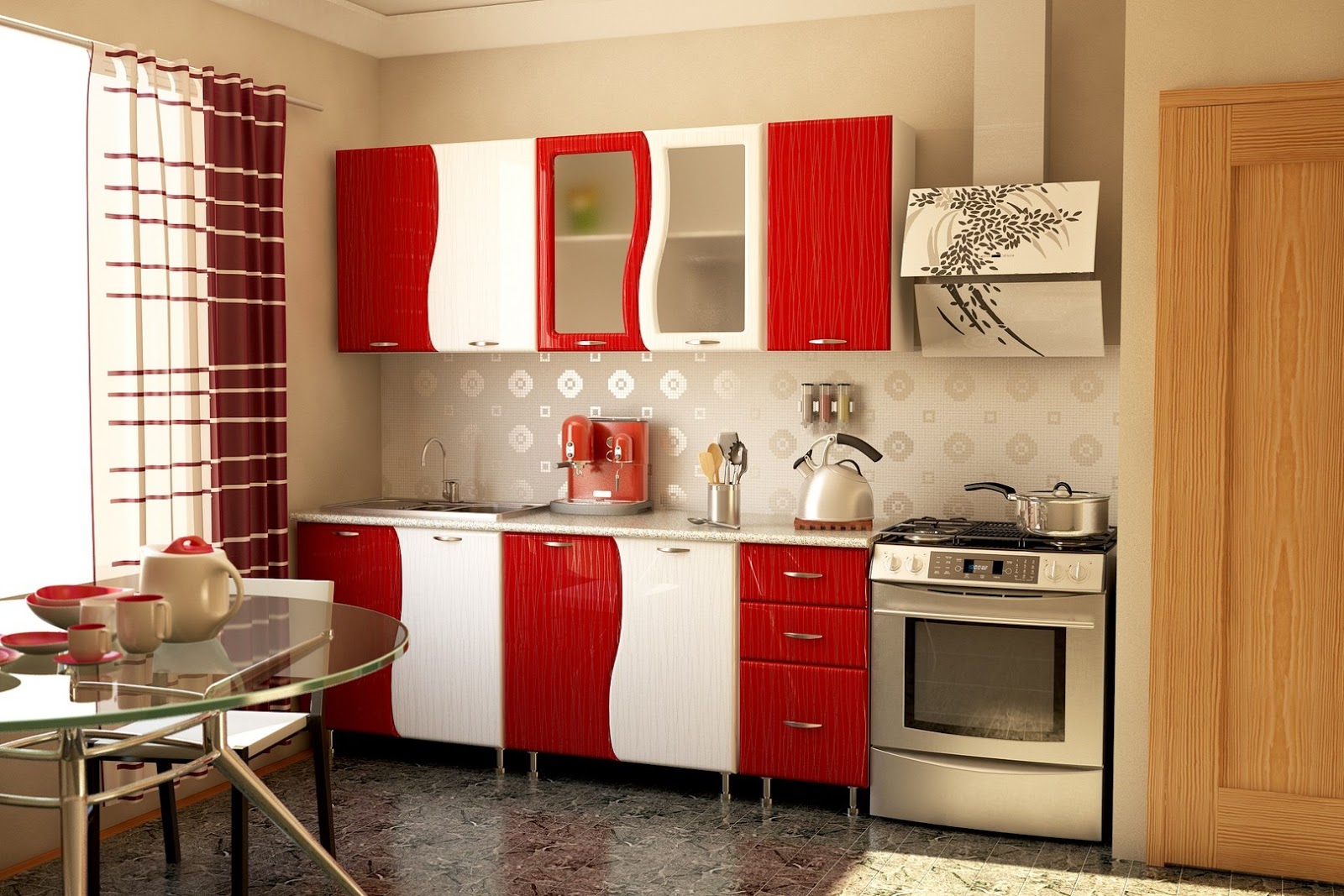 Maroon And White Kitchen Cabinets - The Best Home Design