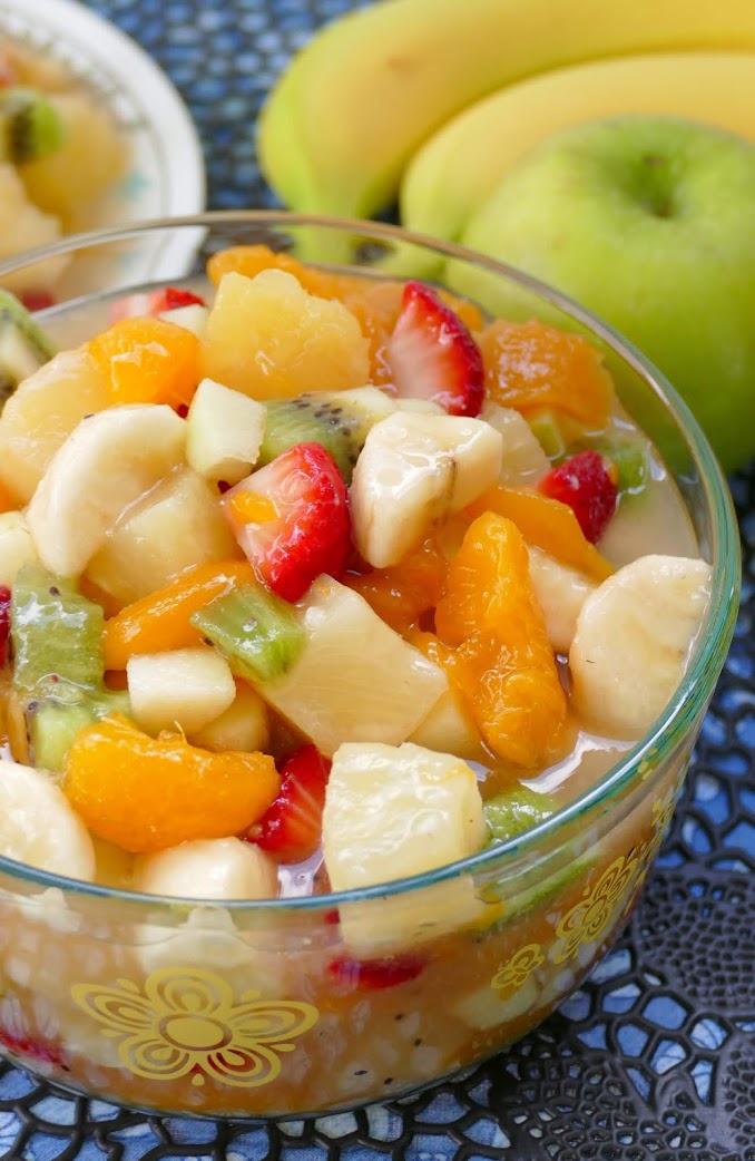 Hot Eats and Cool Reads Peachy Tropical Fruit Salad Recipe