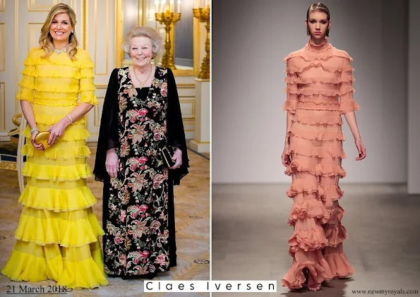 Queen Maxima wore a dress from Claes Iversen Haute Couture SS2017 Collection