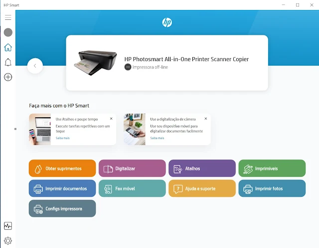 HP Smart em funcionamento