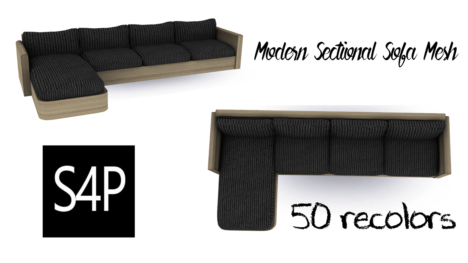 Download Sims 4 Pose Modern Sectional Sofa Mesh {Released} Sims 4