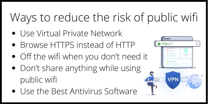 Ways to reduce the risk of public wifi