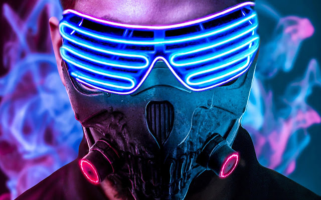 Mask Neon Guy - XFXWallpapers