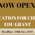 NCF-Chevron Chief S.L EDU Research Grant for PhD Programme 2019