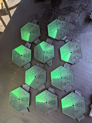 Bases after initial airbrushing