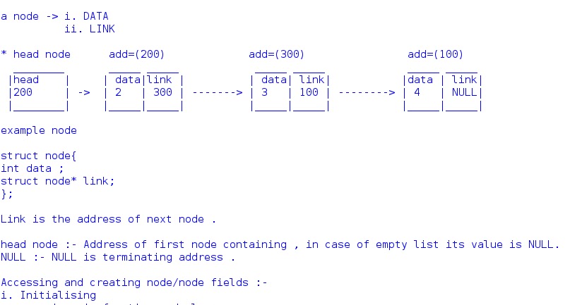 : Linked list : Implementation using C
