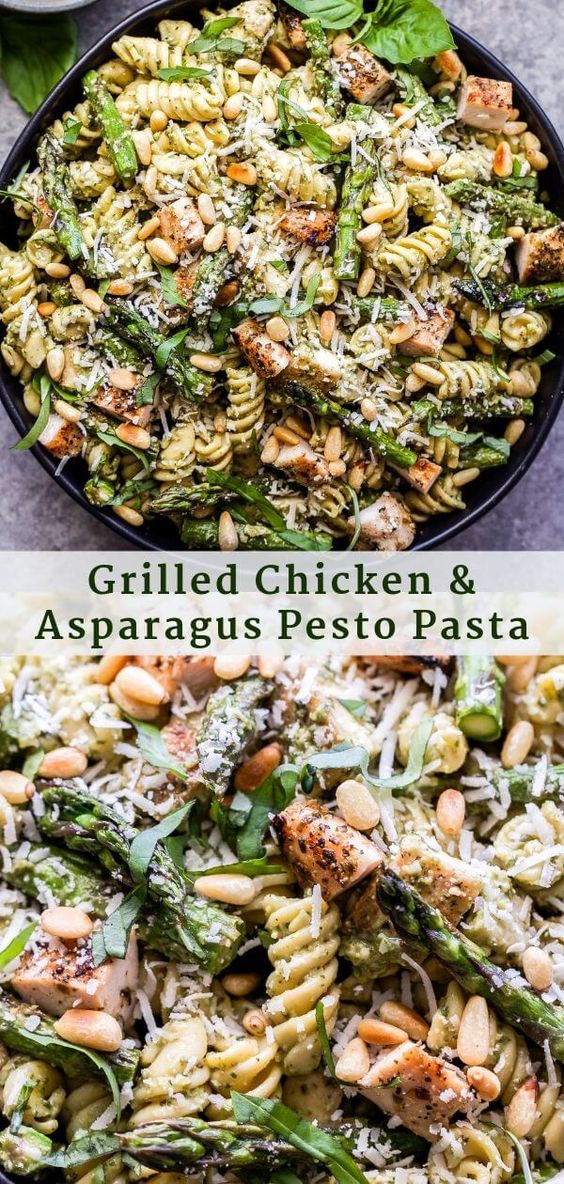 Perfect Grilled Chicken and Asparagus Pesto Pasta