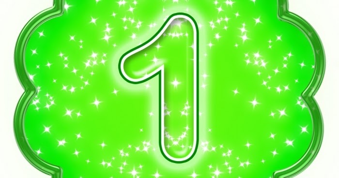 Цифра 1 зеленая