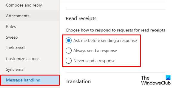 How to set up read receipt in outlook inside new email