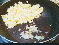 Sauteeing ginger garlic and onion for chicken fried rice recipe