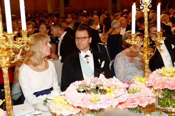 Queen Silvia, Crown Princess Victoria of Sweden and Prince Daniel, Prince Carl Philip and Princess Sofia, Princess Madeleine and Christopher O'Neill, Princess Christina attend the Nobel Prize Banquet 2015
