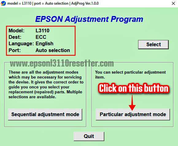 epson l3110 resetter adjustment program