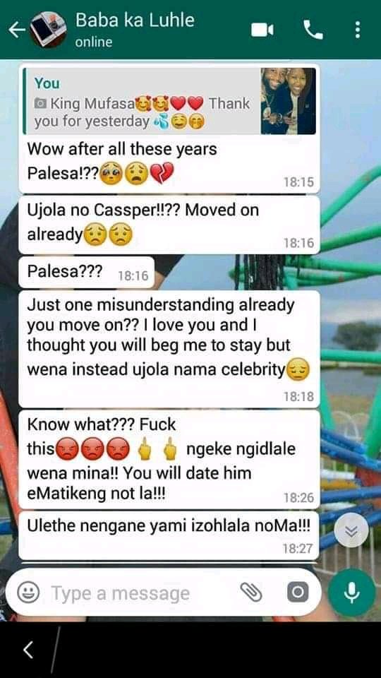 Palesa Mlangeni snap with Cassper Nyovest to make her ex jealous
