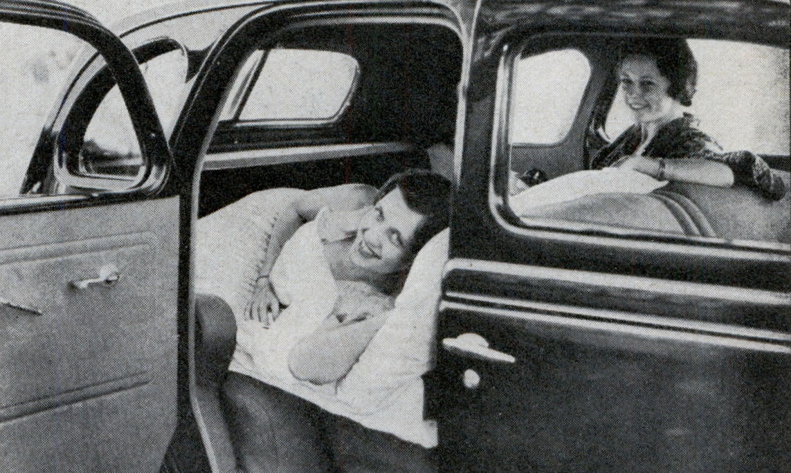Nash “BedInACar” Back Seat of Car Makes a Comfortable Bed, 1936