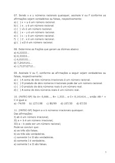 Exercícios de Conjuntos Numéricos