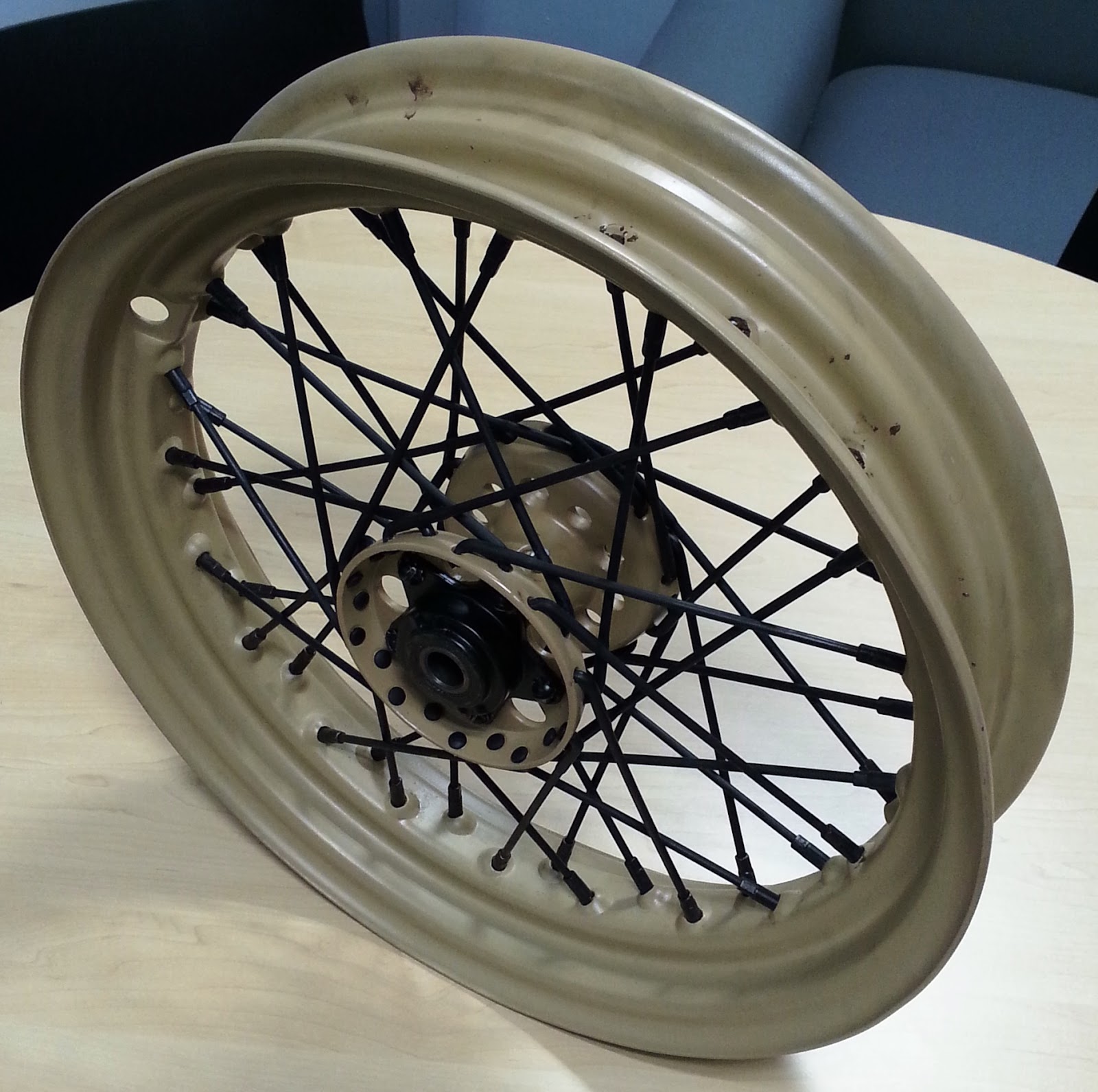 1941 Harley Davidson WL Restoration Rear Wheel Respoked!