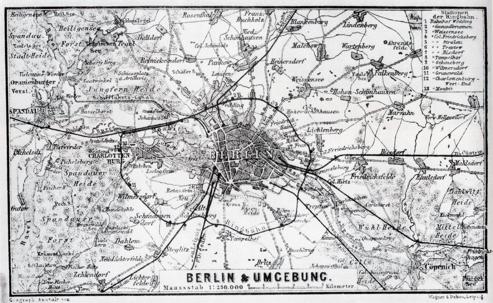 Rerum Romanarum: Mappa di Berlino e dintorni del 1885 Rerum Romanarum: Mappa di Berlino e dintorni del 1885