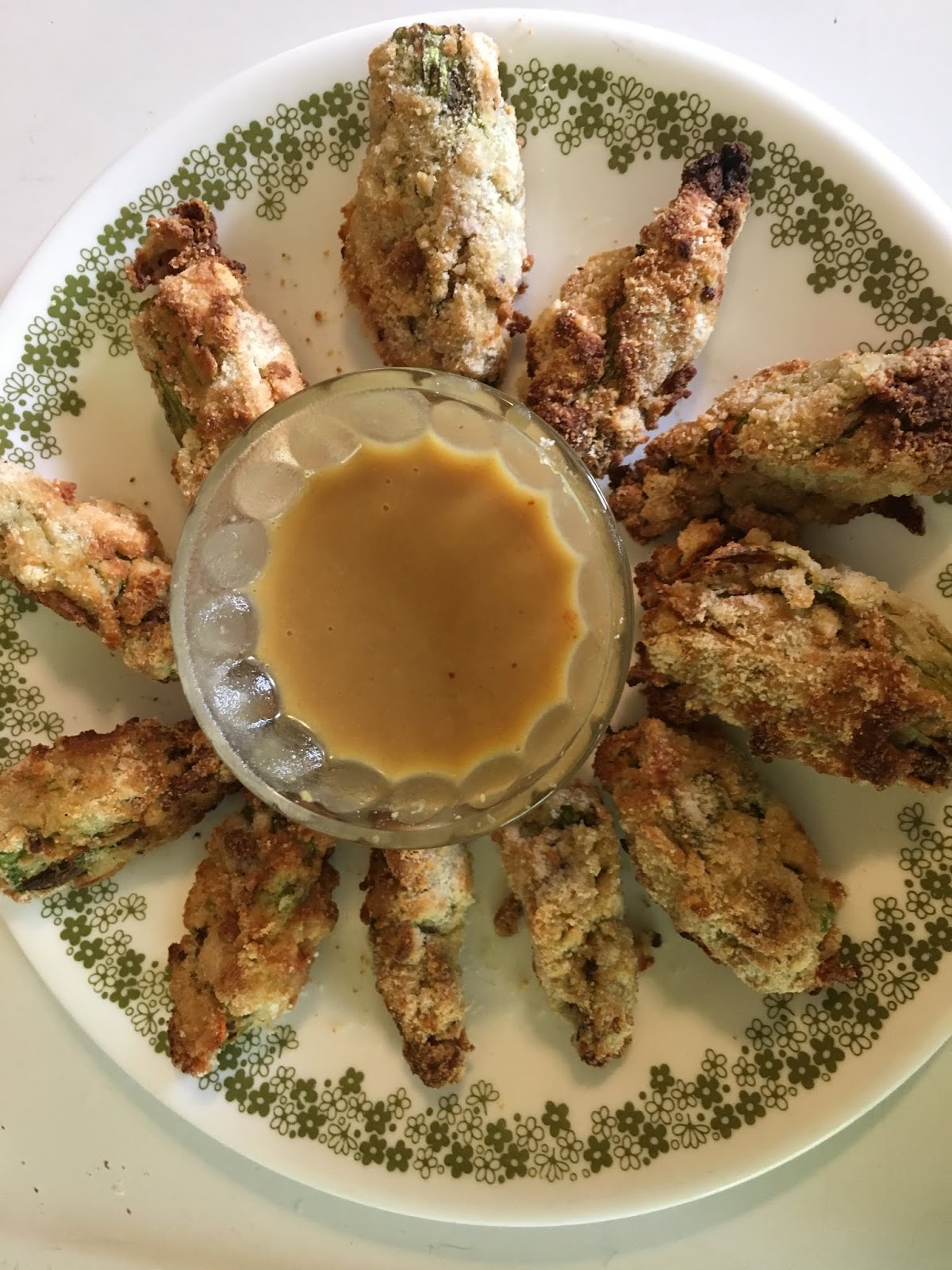Under the Median Vegan Stuffed Squash Blossoms in the Air Fryer