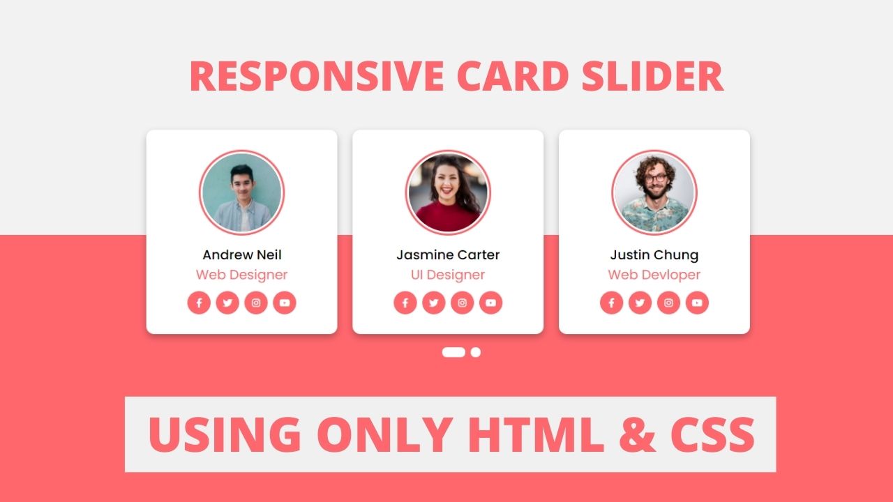 Responsive Profile Card Slider in HTML CSS