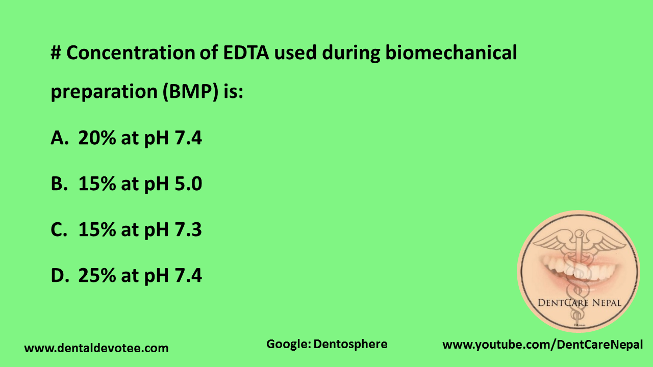 Dentosphere World of Dentistry Concentration of EDTA used during BMP