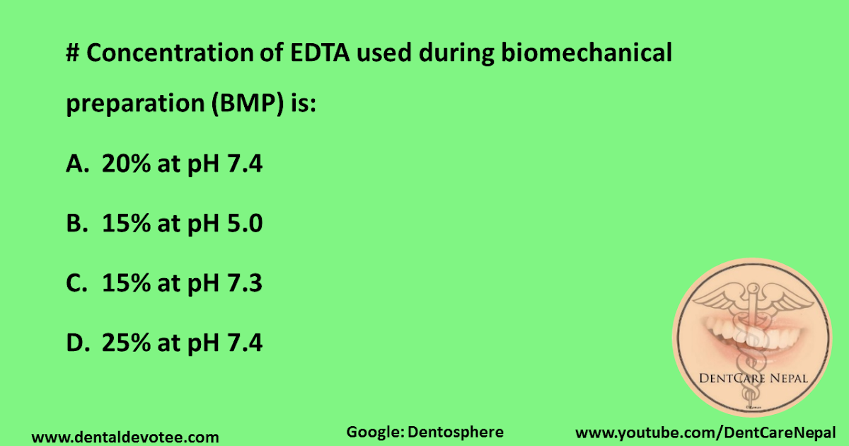 Dentosphere World of Dentistry Concentration of EDTA used during BMP