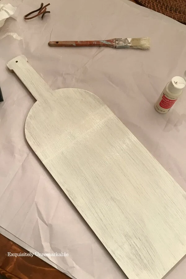 White Painted Cutting Board Sign