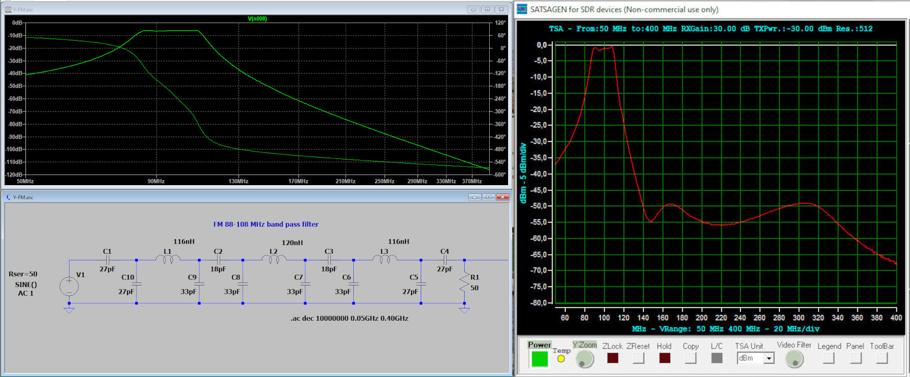 4pcs DIY 88-108M FM BPF Band Pass Filter PCBA Bandpass 100M Insertion Loss 2DB 