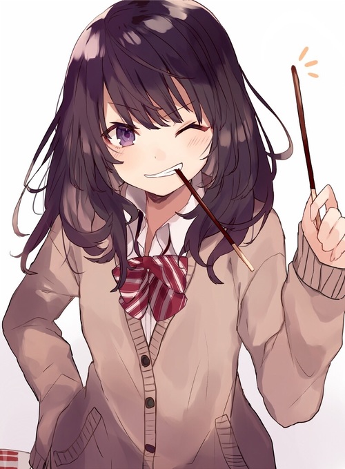 Eating a stick, Anime / Manga