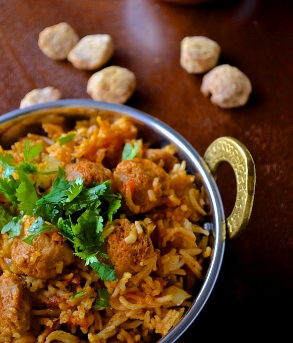 soya chunks biryani recipe