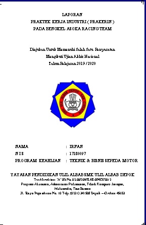 Contoh Laporan Prakerin Smk Teknik Sepeda Motor Tsm Lengkap Dunia Smk