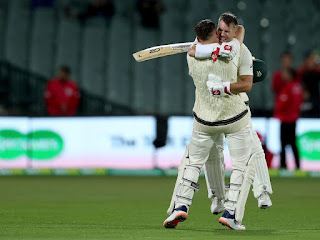 Australia declared its innings ended at a score of 589 runs Australia declared its innings ended at a score of 589 runs