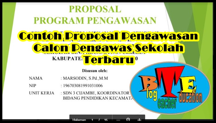 Contoh Proposal Untuk Calon Pengawas Sekolah Doc Blog Teacher Education