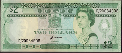 Fiji 2 Dollar 1995 P# 90