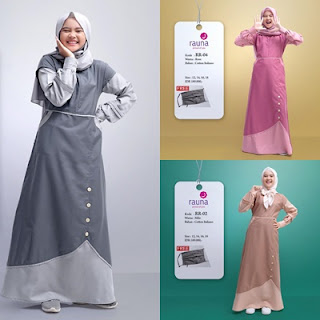 Koleksi Gamis Remaja terbaru Rauna RR 01-04