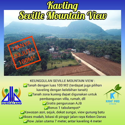 Dijual Kavling Murah Premium Seville Mountain View Hanya 1,5Jam dari Jakarta
