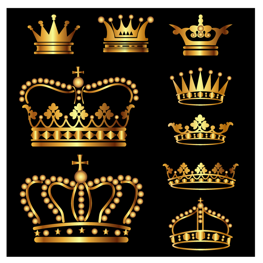 高貴に輝く黄金の王冠 vector crown gold symbol tiara nobility luxury イラスト素材