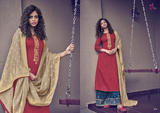 Angroop Plus Scarlet Tussar Silk Satin Salwar Kameez